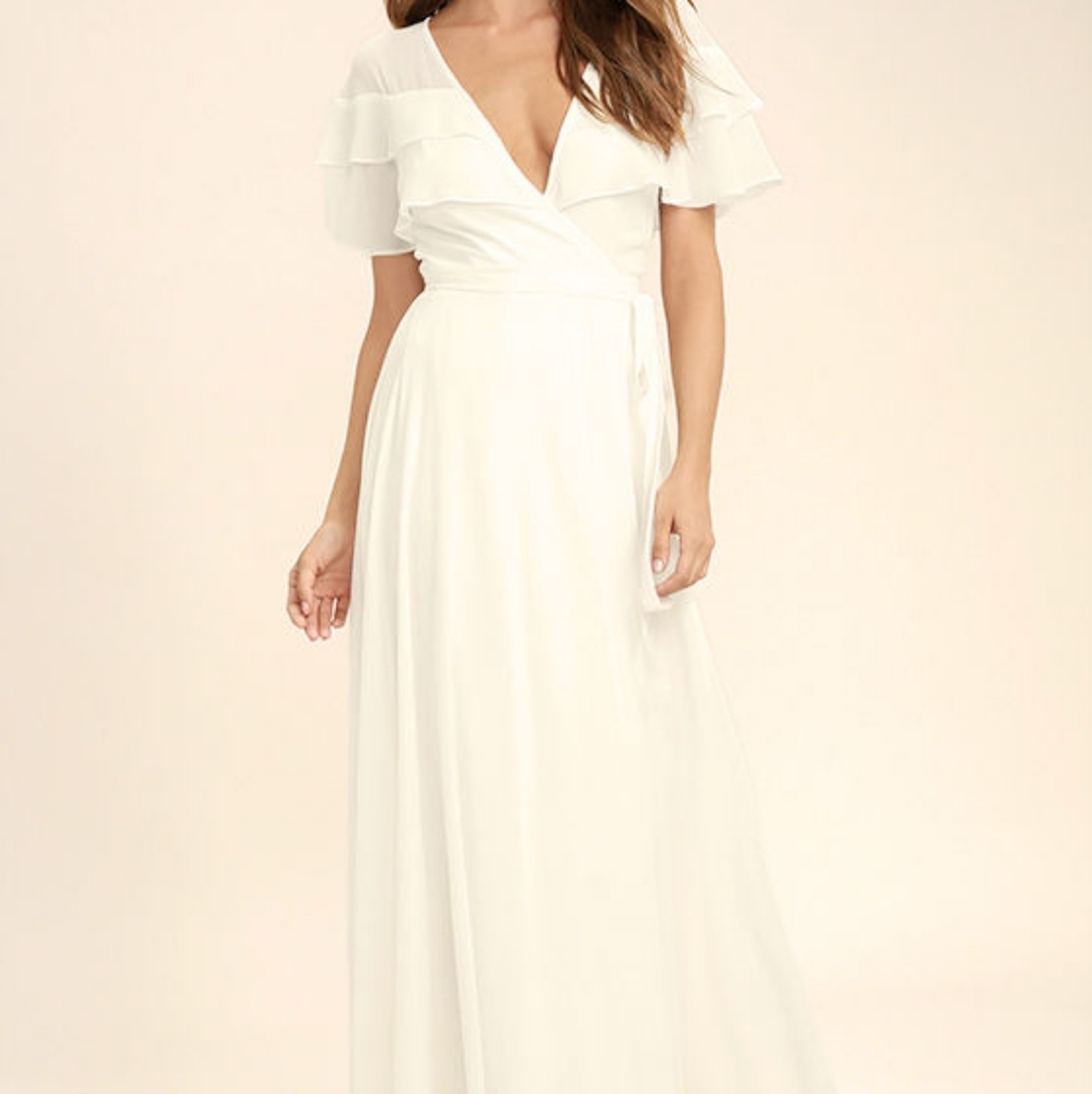 Lulus white wrap maxi dress